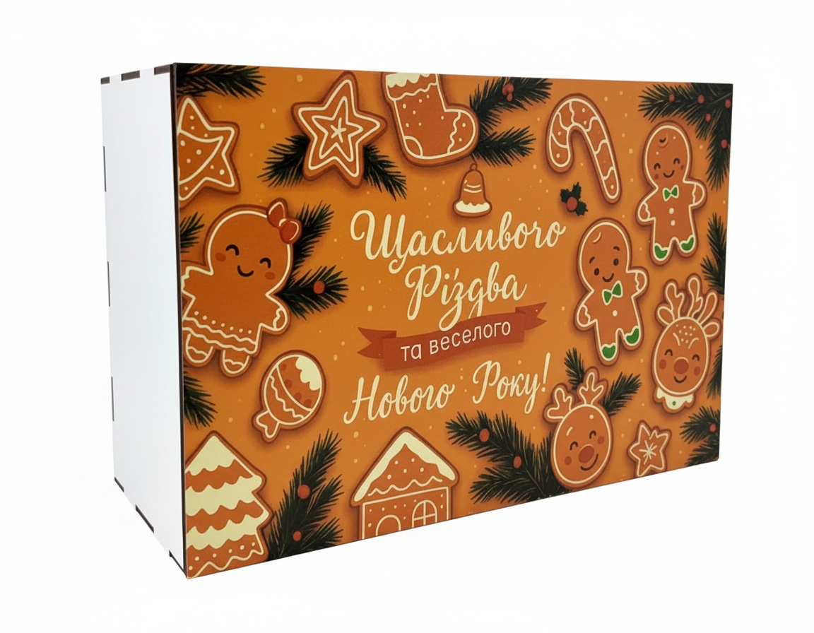 Новорічний подарунок в упаковці з дерева RETAIL HOLDING №3 500 г. (Преміум)